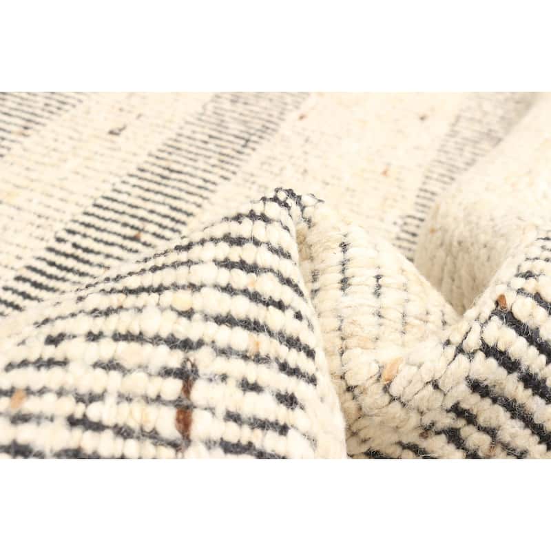 ECARPETGALLERY Braid weave Sienna Beige Wool Rug - 5'2 x 7'6