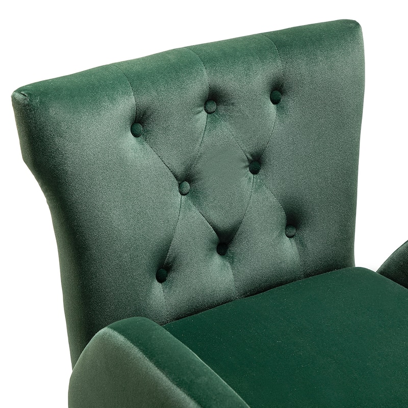 Loreto Modern Tufted Velvet Swivel chair with Adjustable Height Set of 2 by HULALA HOME