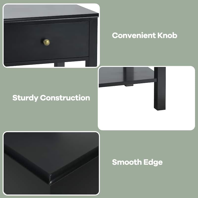 Modern End Table Nightstand with Storage Drawer