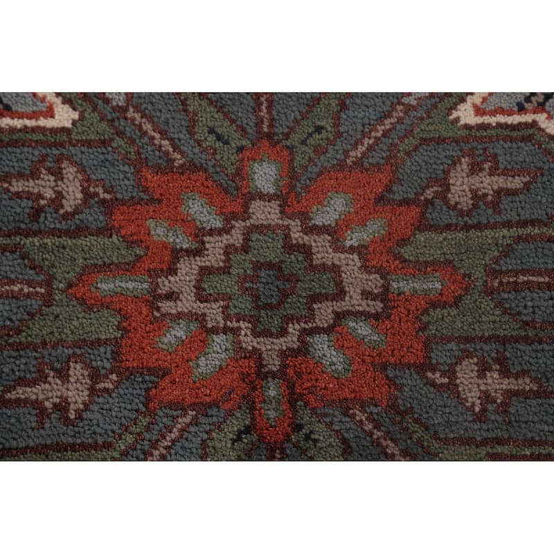 Traditional Orange Ziegler Area Rug Hand-Knotted Wool Carpet - 8'0"x 9'11"