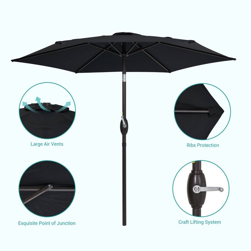 Bonosuki 7.5-foot Waterproof Sunshade Canopy Patio Umbrella