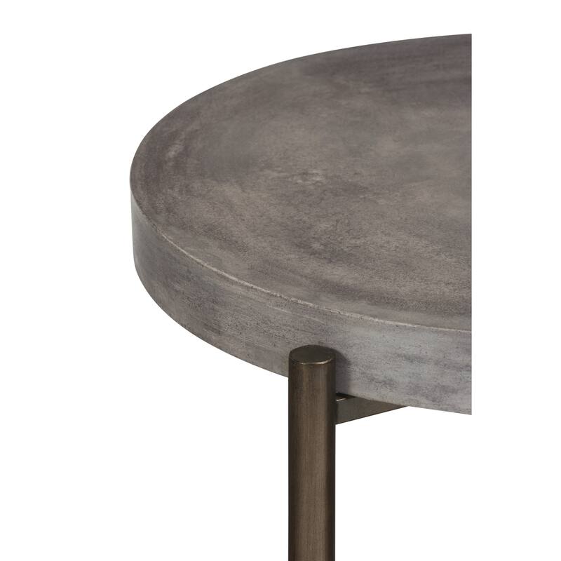 Lyon Round Concrete and Metal Side Table