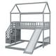 preview thumbnail 13 of 18, Playhouse Design Twin over Twin Bunk House Bed with 2 Drawers and Slide