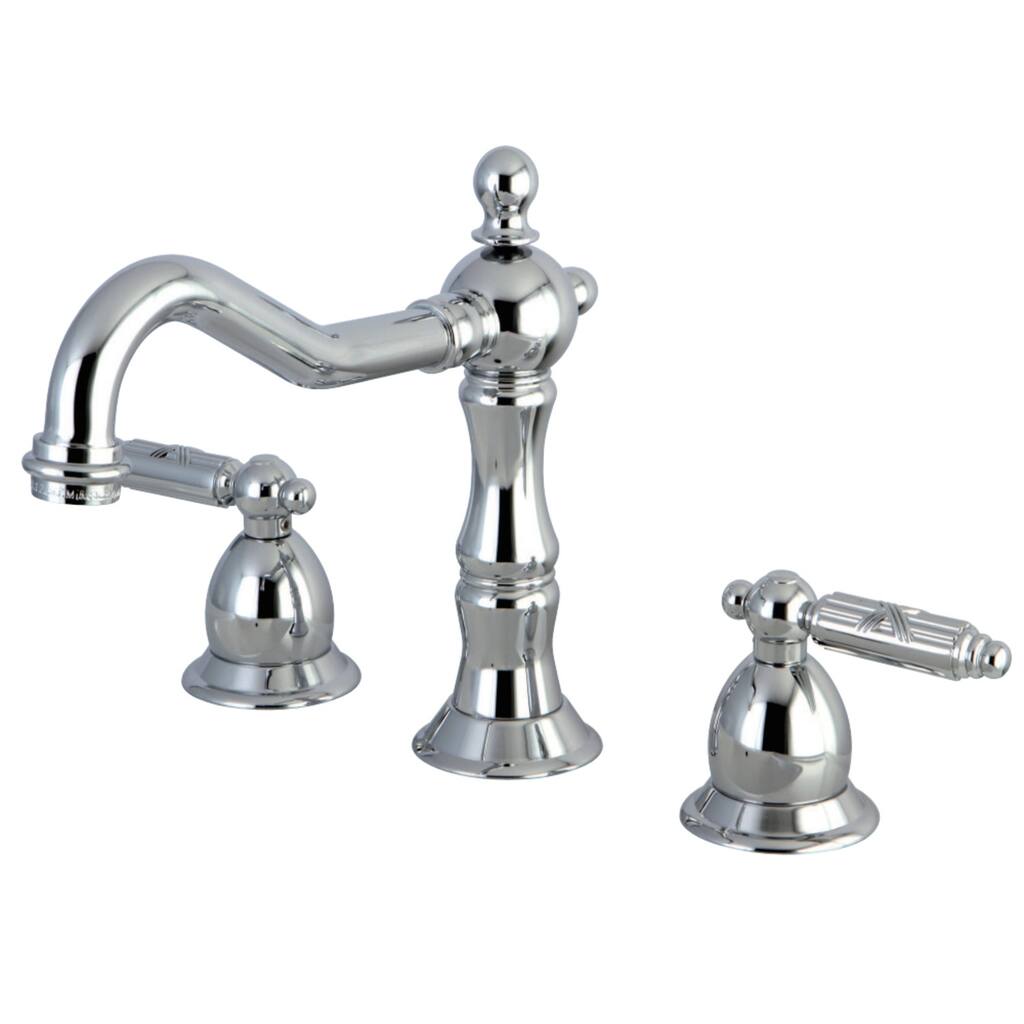 Heritage Deck Mount Widespread Bathroom Faucet with Brass Pop-Up