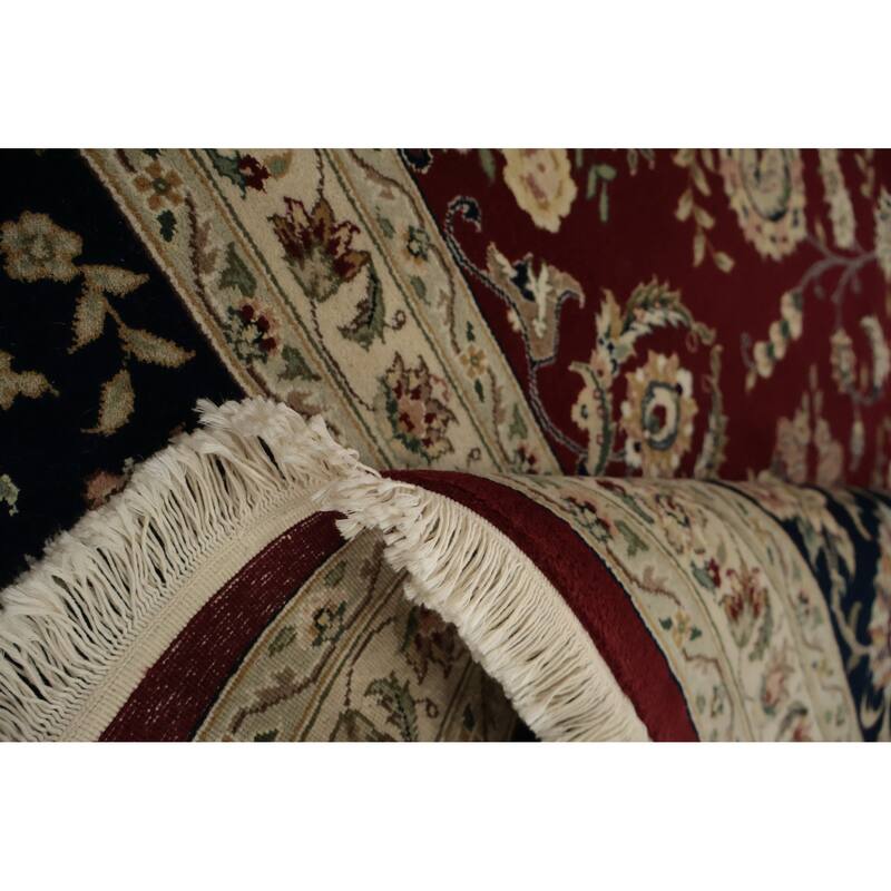 Hand Knotted Oriental 100% Wool Carpet Traditional Floral Red Aubusson Area Rug - 14' 0'' X 9' 10''