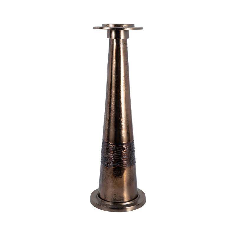 Sagebrook Home Modern Glass Bronze Antique Like Pillar Candle Holder