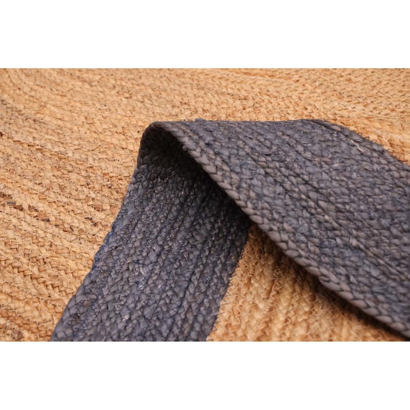 ECARPETGALLERY Braided Weave Palas Denizli Light Brown Jute Rug - 5'4 x 7'4