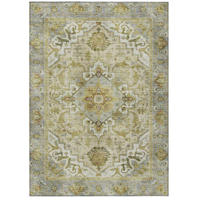 Machine Washable Indoor/Outdoor Traditional Vintage Chantille Rug