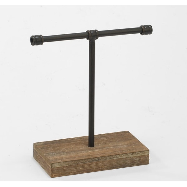 11.5" Small Industrial Metal T-Bar Tabletop Jewelry Stand - N/A