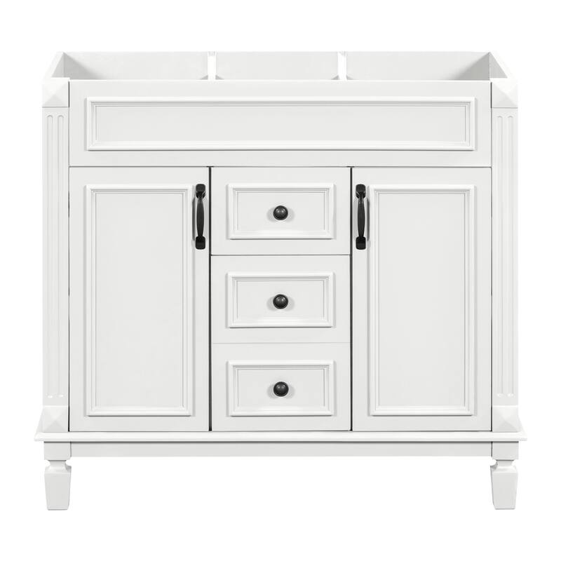 GDFStudio - Arborton Modern Freestanding Bathroom Vanity with 2 Storage Drawers and Soft-Closing Doors (Cabinet only) - 36.3'W - White