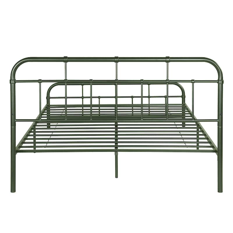 Christopher Knight Home - Aurelio Iron Platform Bed Frame with Rounded Corner Headboard and Footboard