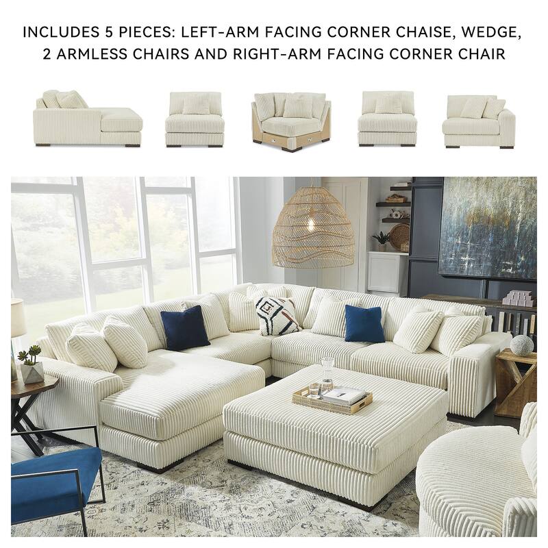 Signature Design by Ashley Lindyn 5-Piece Sectional with Chaise - 133"W x 133"D x 38"H