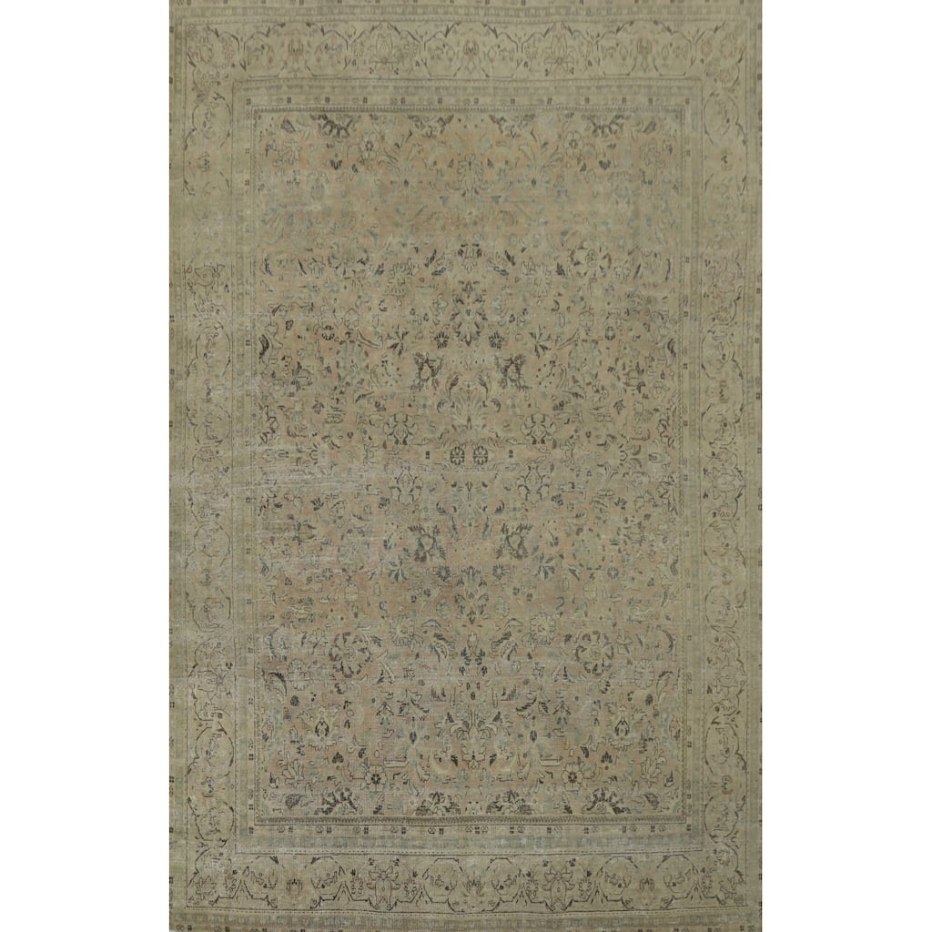 Hand Knotted Oriental 100% Wool Carpet Traditional Floral Oranges & Rust Kashan Area Rug - 11' 6'' X 8' 5''