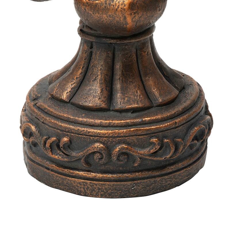 Glitzhome 21.25"H or 27.25"H MGO Bronze Standing Fleur De Lis Statue Outdoor Sculpture