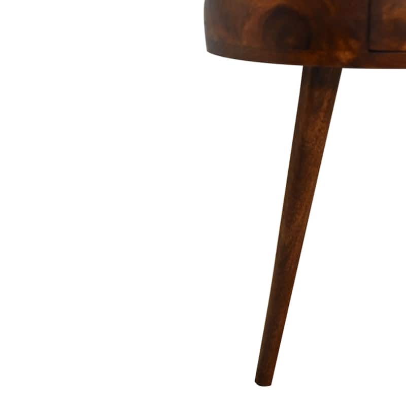 Artisan Furniture Solid Wood Chestnut Semi Circle Nightstand