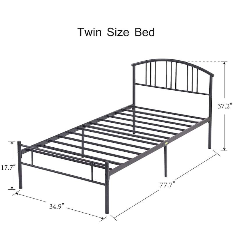 VECELO 3 Piece Bedroom Set Platform Bed Frame and Nightstands Set of 2