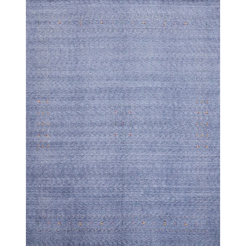 Hand Knotted Oriental 100% Wool Carpet Tribal Animal Pictorial Navy Blue & Blues Gabbeh Area Rug - 12' 0'' X 12' 3''