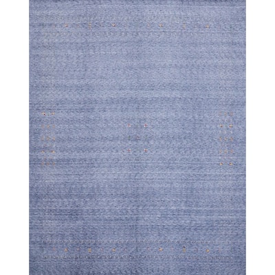 Hand Knotted Oriental 100% Wool Carpet Tribal Animal Pictorial Navy Blue & Blues Gabbeh Area Rug - 12' 0'' X 12' 3''