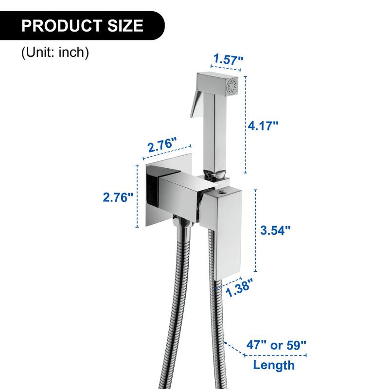Handheld Bidet Sprayer Stainless Steel Bidet Hand Held Sprayer for Toilet Shattaf Toilet Attachment With Mixer Valve
