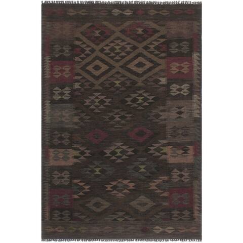Rustic Turkish Kilim Louis Hand-Woven Area Rug - 5'9" x 7'10"