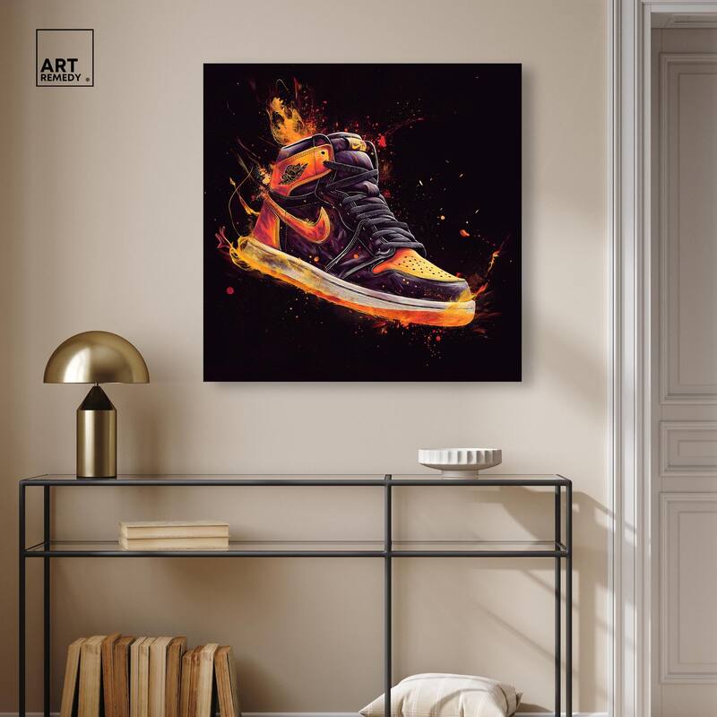 Jumpman on Fire II Canvas by Art Remedy, Gallery Wrapped