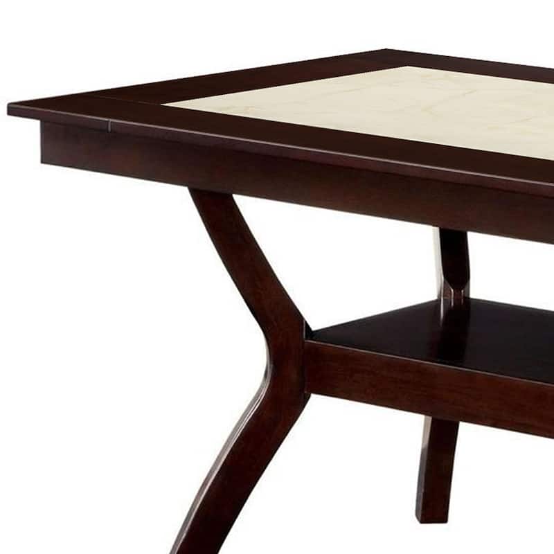 Brent Two-Color Dining Table, Dark Cherry & Ivory Finish
