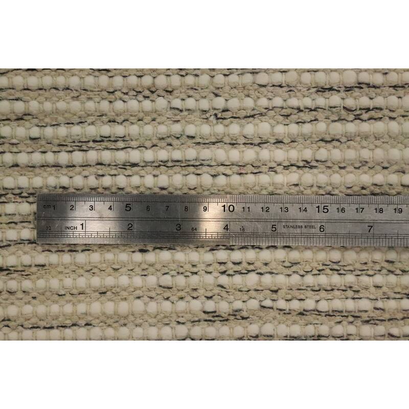 Hand Knotted Oriental 100% Wool Carpet Modern Geometric Beige & Ivories Modern Gotti Design Area Rug - 3' 3'' X 1' 10''