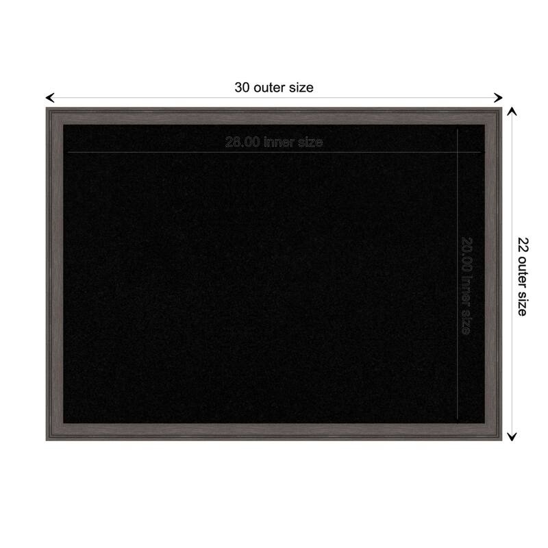Florence Framed Black Corkboard Bulletin Board - Florence Pewter - Board Size 28x20