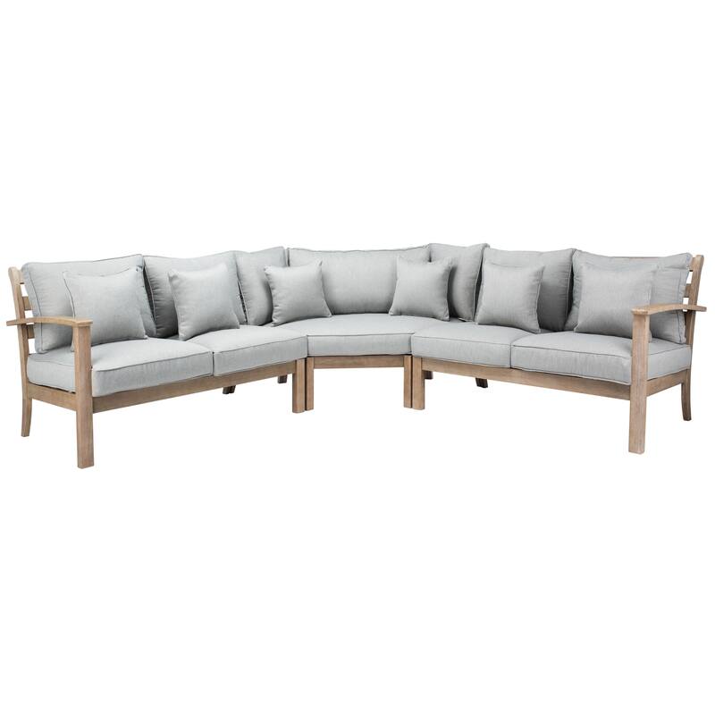 SAFAVIEH Couture Santa Cruz Patio Sectional Sofa - 107"W x 107"D x 35"H