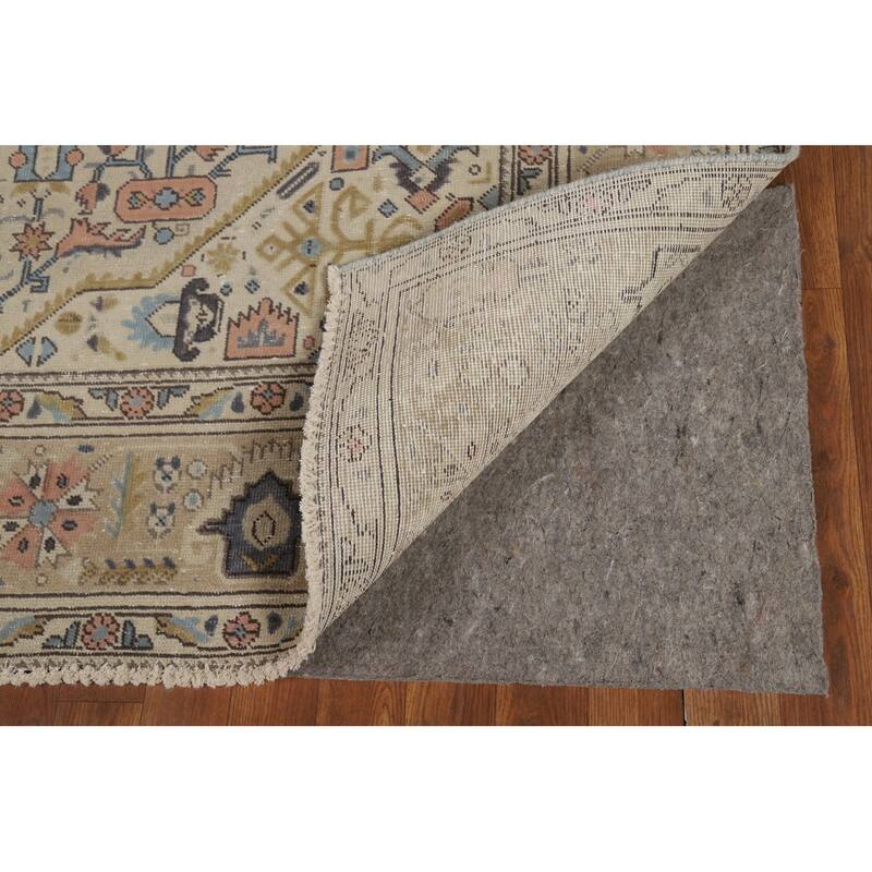 Geometric Tabriz Persian Area Rug Hand-Knotted Bedroom Wool Carpet - 6'7"x 9'5"