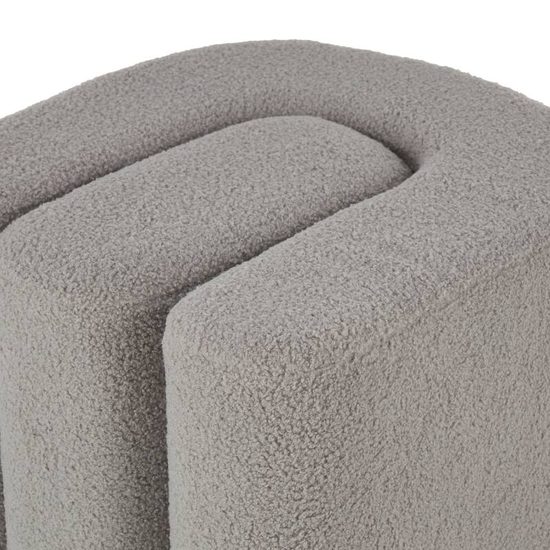 White, Gray or Copper Polyester W-Shaped Room Ottoman