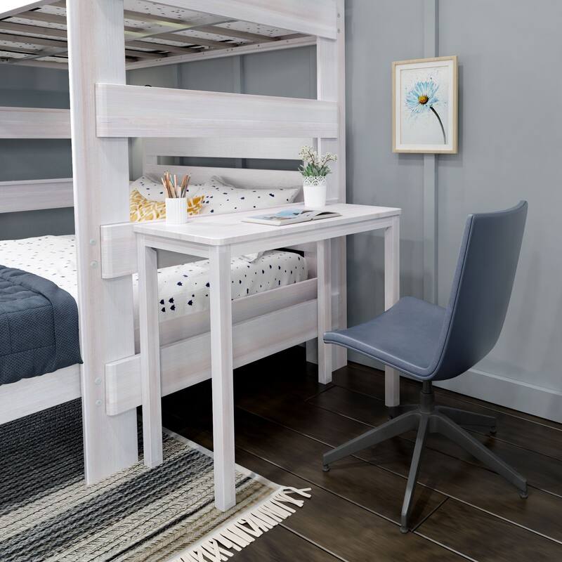 Max and Lily Farmhouse Twin over Full L Shaped Bunk Bed with Desk
