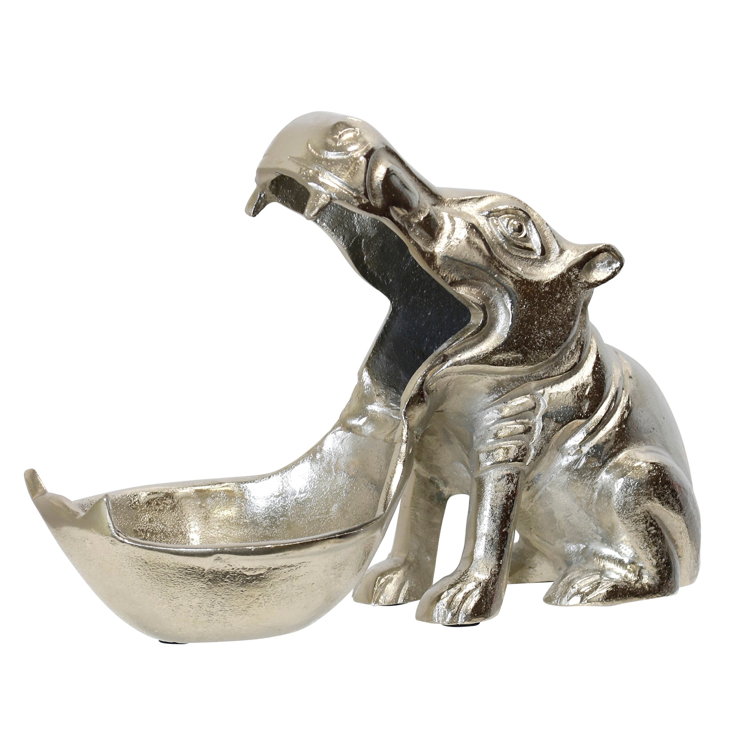 StyleCraft Menagerie Regal Hippo Decorative Bowl - Nickel Plated