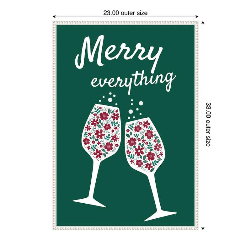 Merry Everything by Emeliemaria (23 x 33 in.), Framed Canvas Wall Art Print - Sylvie Beaded White