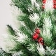 preview thumbnail 24 of 28, HOMCOM Flocked Christmas Tree with Mistletoe, Xmas Unlit Christmas Tree with Stand