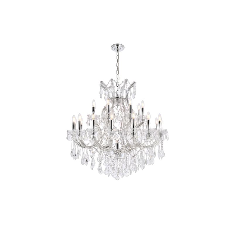 Fleur Illumination Collection Chandelier D:36in H:36in Lt:24 Chrome Finish - Chrome/royal cut crystals
