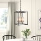 preview thumbnail 3 of 8, Modern Large 12'' Lantern Pendant 4-light Glass Boxy Elecplated Brass Ceiling Light for Dining Room
