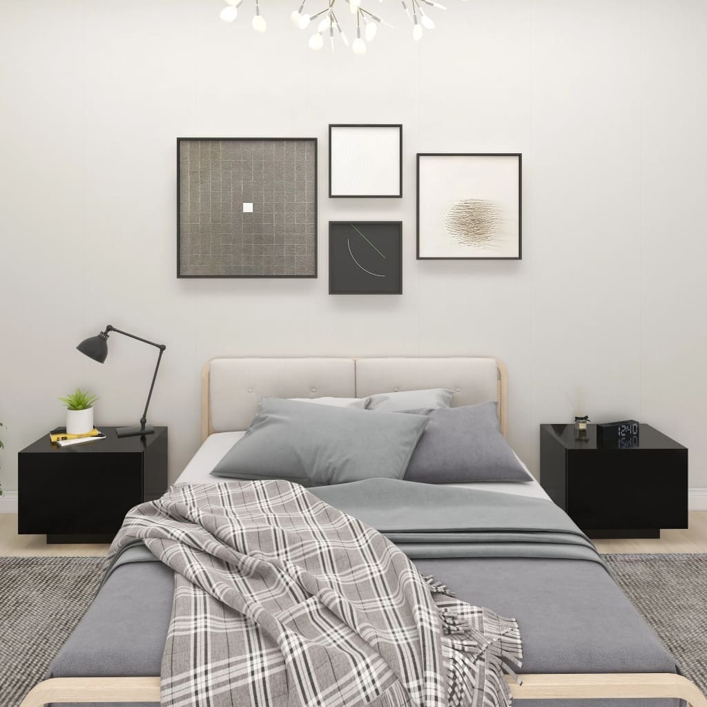 vidaXL Bedside Cabinet Engineered Wood Nightstand Table Furniture Multi Colors