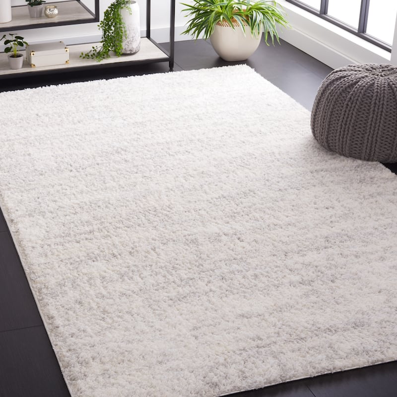 SAFAVIEH Berber Shag Rafaele 1.25-inch Thick Rug - 11' x 15' - Ivory/Light Grey - Rectangle