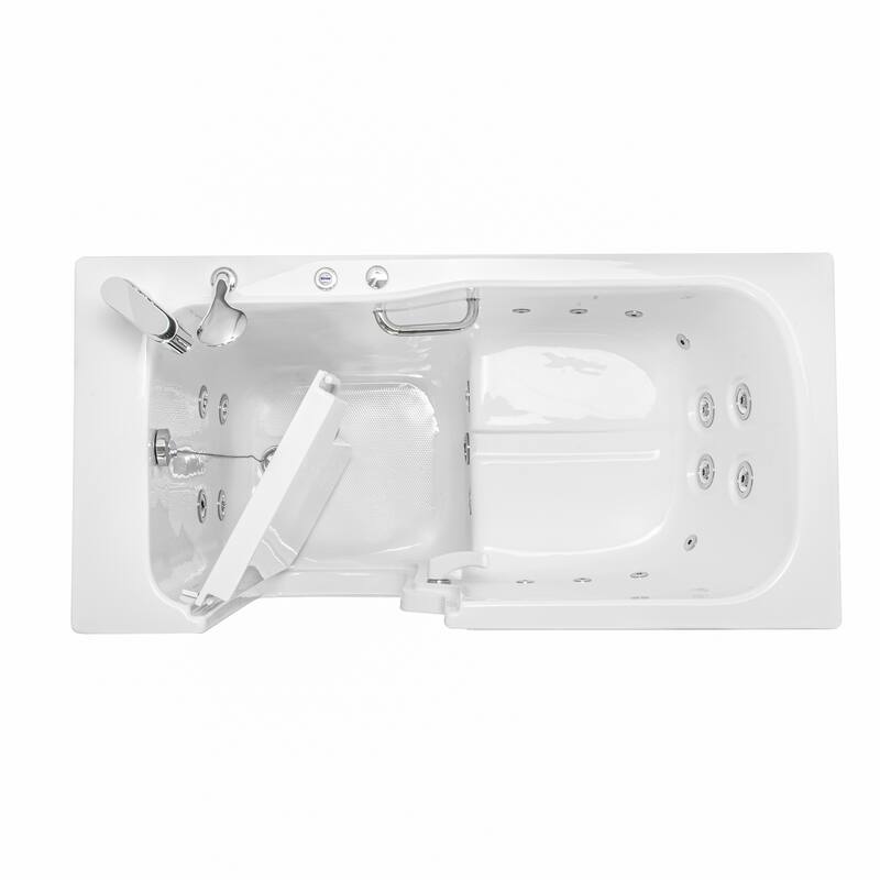 Ella Standard Acrylic Hydro Massage w/ Independent Foot Massage Walk in Tub 30"x60", 2 Piece Faucet