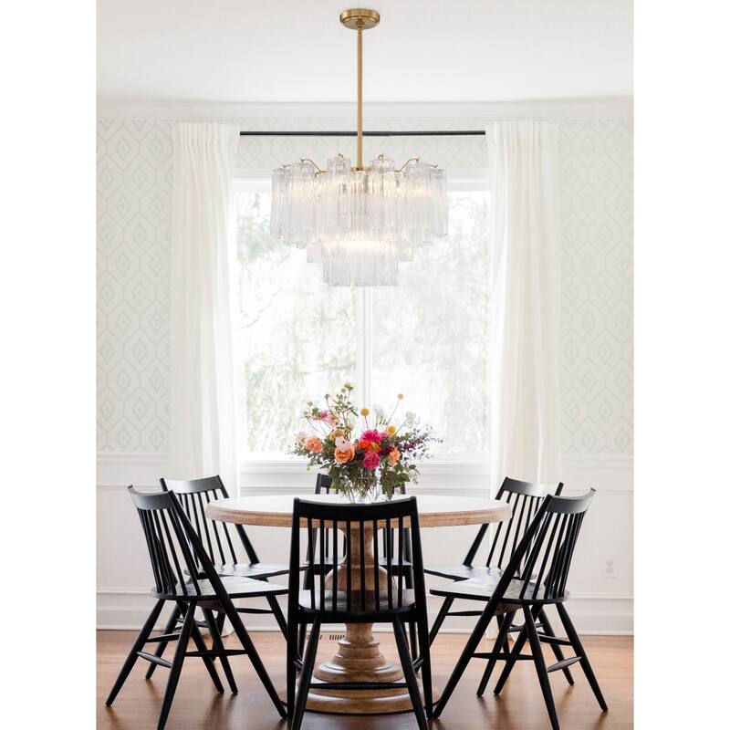 Crystorama Lighting Group ADD-308-CL Addis 9 Light 22" Wide Waterfall
