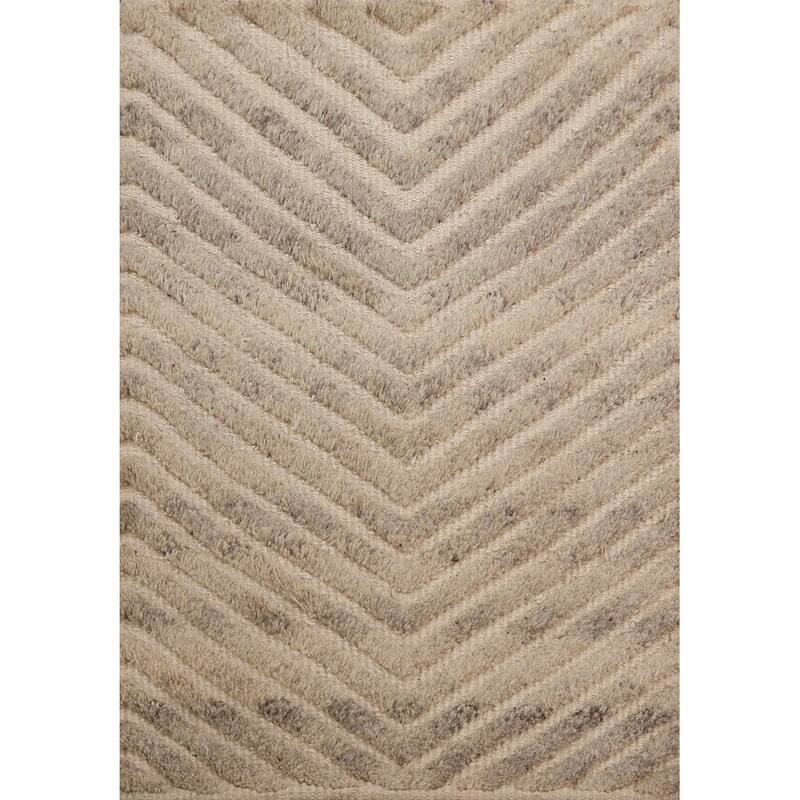 Chevron Style Moroccan Oriental Foyer Rug Handmade Wool Carpet - 2'0"x 3'0"