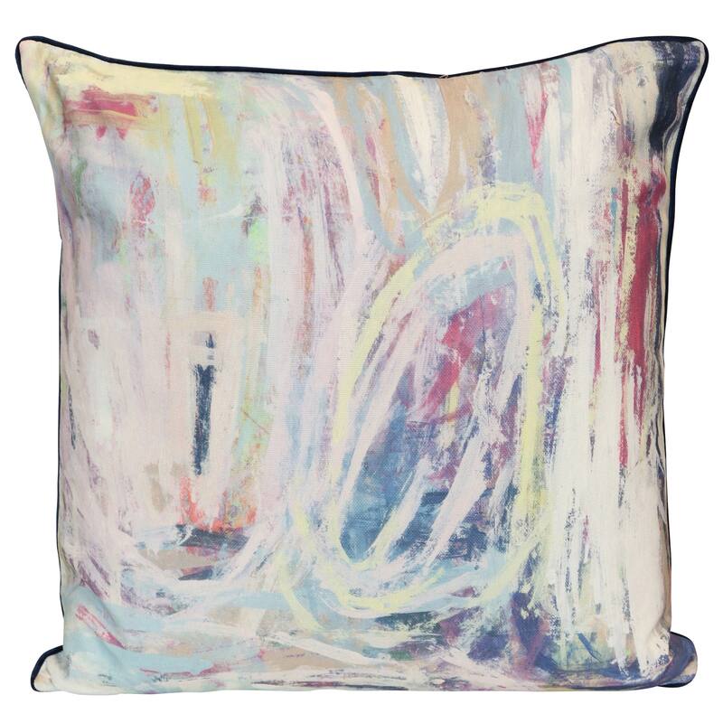 StyleCraft Pastel Brushstroke Abstract Pillow - Multicolor - 24" x 24"