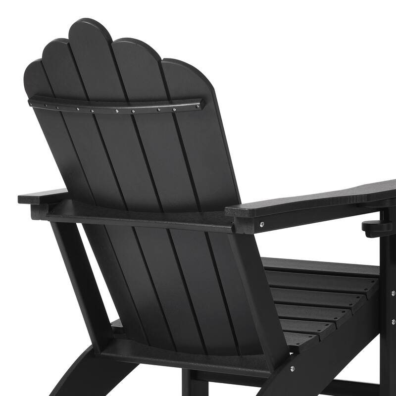 Aderson Outdoor Poly Adirondack Chairs with Cupholders (Set of 4)