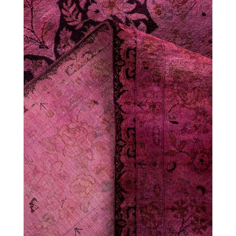 Overdyed, One-of-a-Kind Hand-Knotted Area Rug - Pink - 8' 2" x 10' 2"