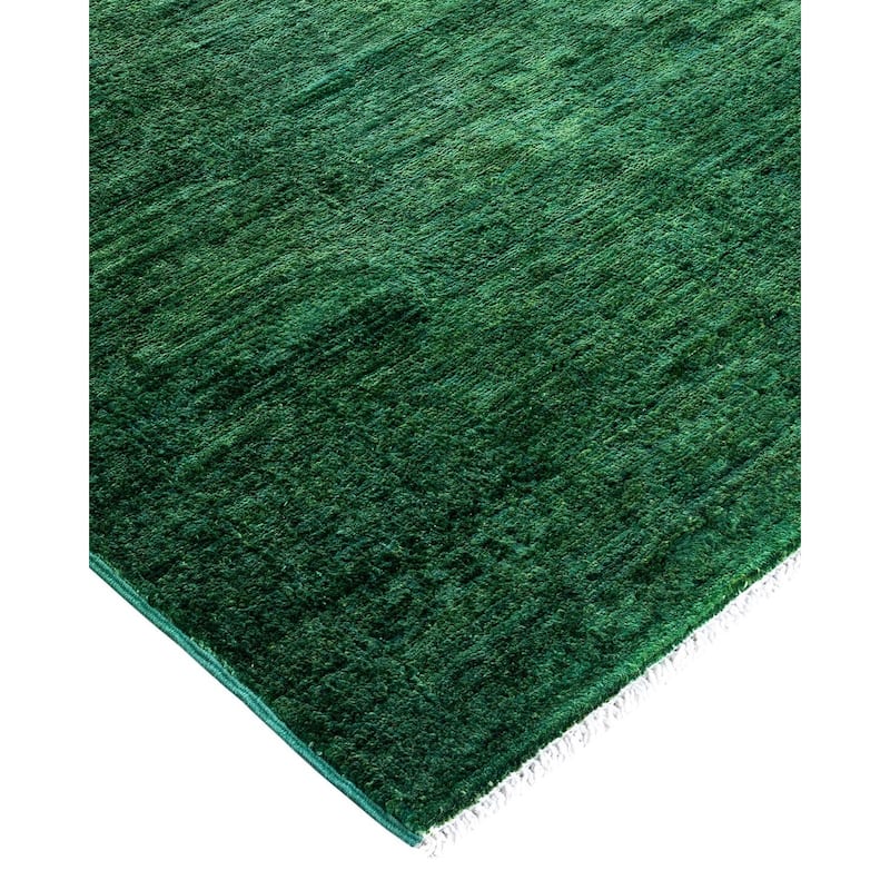 Overdyed, One-of-a-Kind Hand-Knotted Area Rug - Green - 6' 0" x 8' 10"