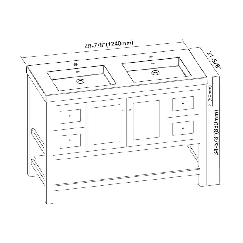 Winslow 48" Double Bathroom Vanity Set