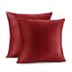 Porch & Den Cosner Microfiber Velvet Throw Pillow Covers (Set of 2) - 22" x 22" - Cherry red