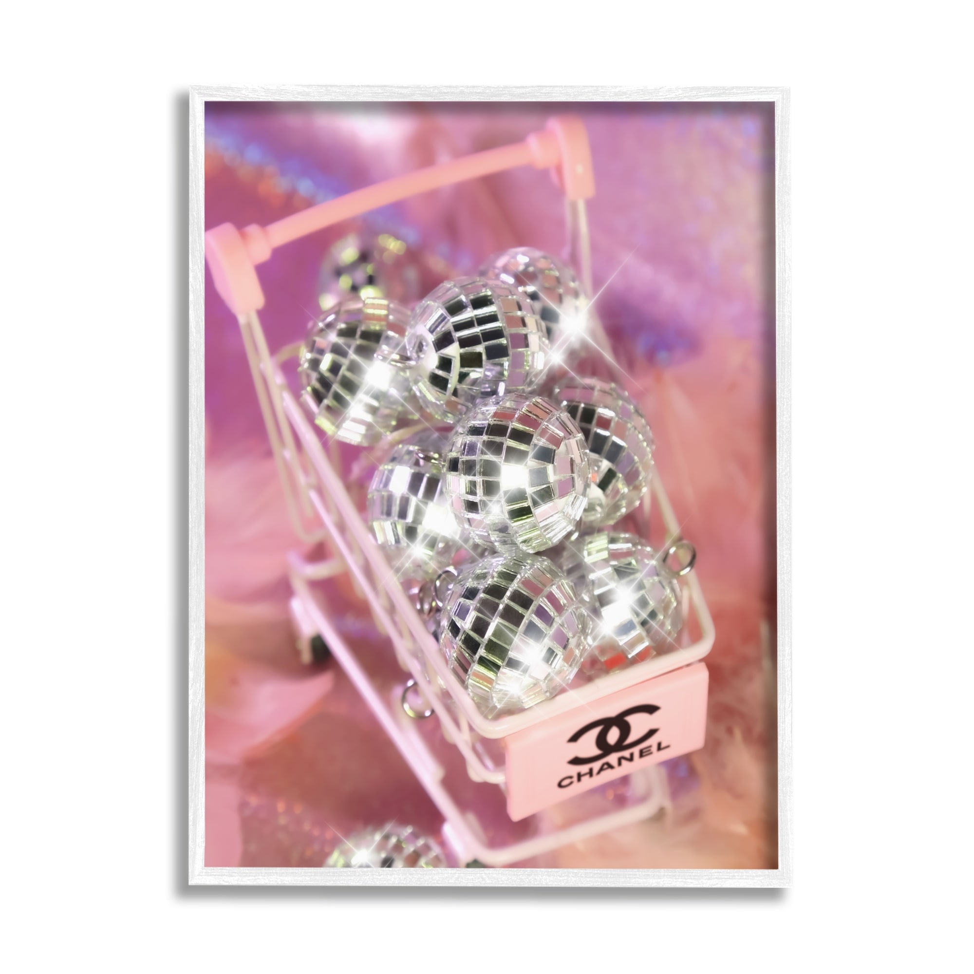 Stupell Glam Disco Balls in Cart Framed Giclee Art Design by Ziwei Li