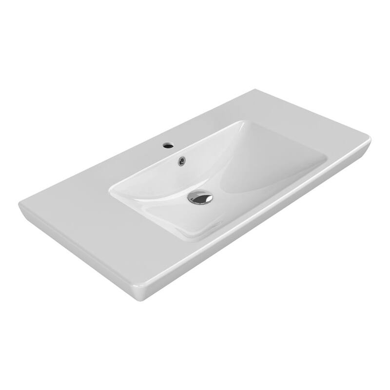 Nameeks CeraStyle 068400-U-One Hole Porto 37-5/8" Rectangular Ceramic - White